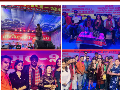 Singer Namraj performing at the ‘First Mahalakshminagar Trade, Cultural and Cultural Festival 2023’